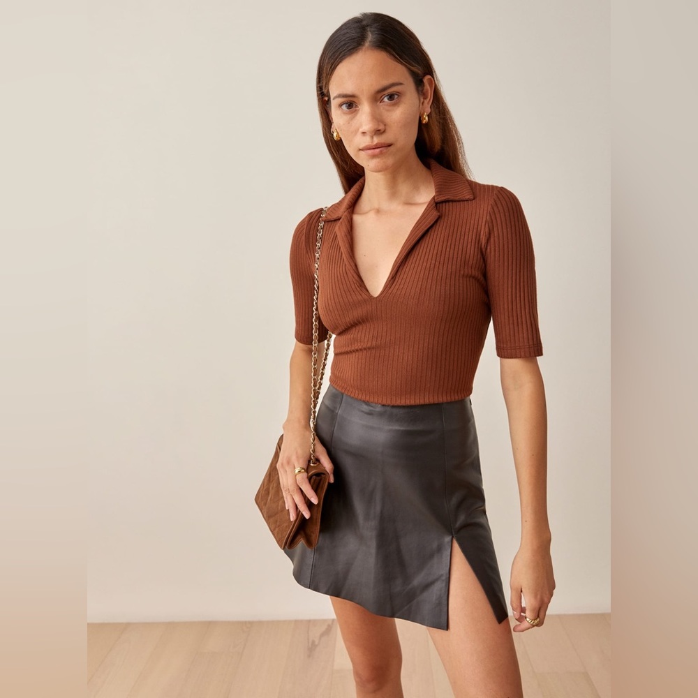 Reformation Thomas Top in Chestnut